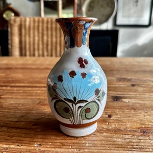 Vintage Ken Edwards El Palomar 6” Vase, Tonala Mexican Pottery Vase with Birds and Flowers