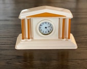 Vintage Celluloid Mantle Clock, Bakelite Clock