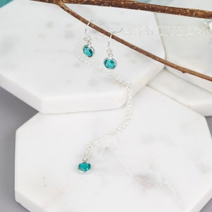 Birthstone Jewellery Set Necklace Earrings 2 Piece Set Birthday Gift for Mum