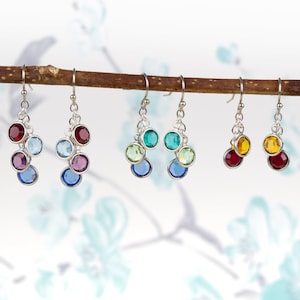 Family Birthstone Earrings Personalised Jewelry Gift for Mom Lightweight Earrings Multi Birth Month Gift for Grandma Jewelry 14k Gold Filled
