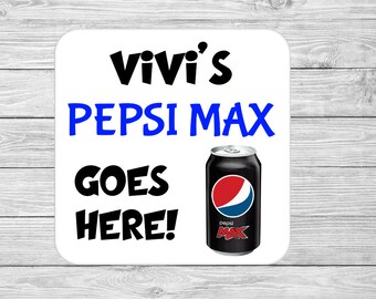 Personalised Pepsi Max Coaster Stocking Filler Secret Santa Gift Idea Cocktail Mat Home Bar Gift Cocktail Party Wedding Favour BFF Gift