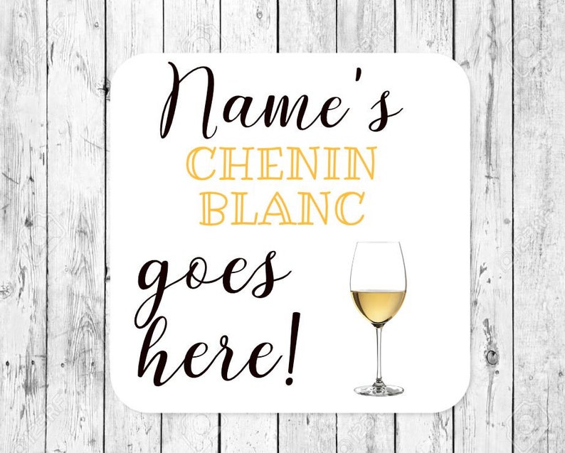 Personalised Chenin Blanc White Wine Coaster Mothers Day Fathers Day Personalised Gift Idea Cocktail Mat