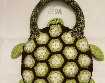 Sac à main tortue Granny original au crochet doublé