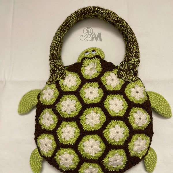 Sac à main tortue Granny original au crochet doublé