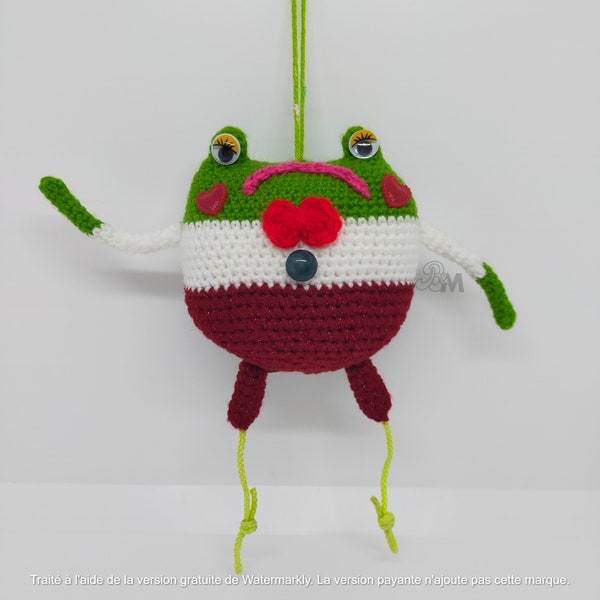 GINETTE Grenouille au crochet fait main artisanat Alsace