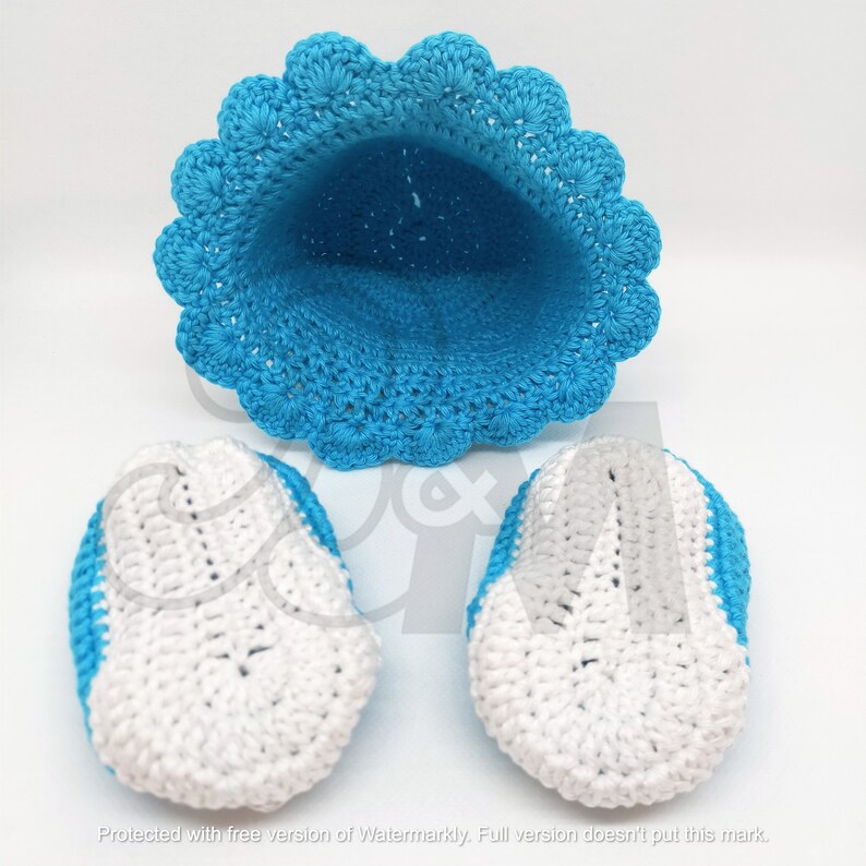 Bonnet et chaussons marguerite coccinelle pour poupée image 3