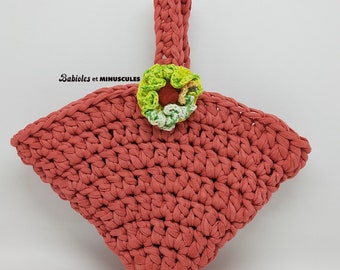 Sac triangle fait main au crochet Trapilho