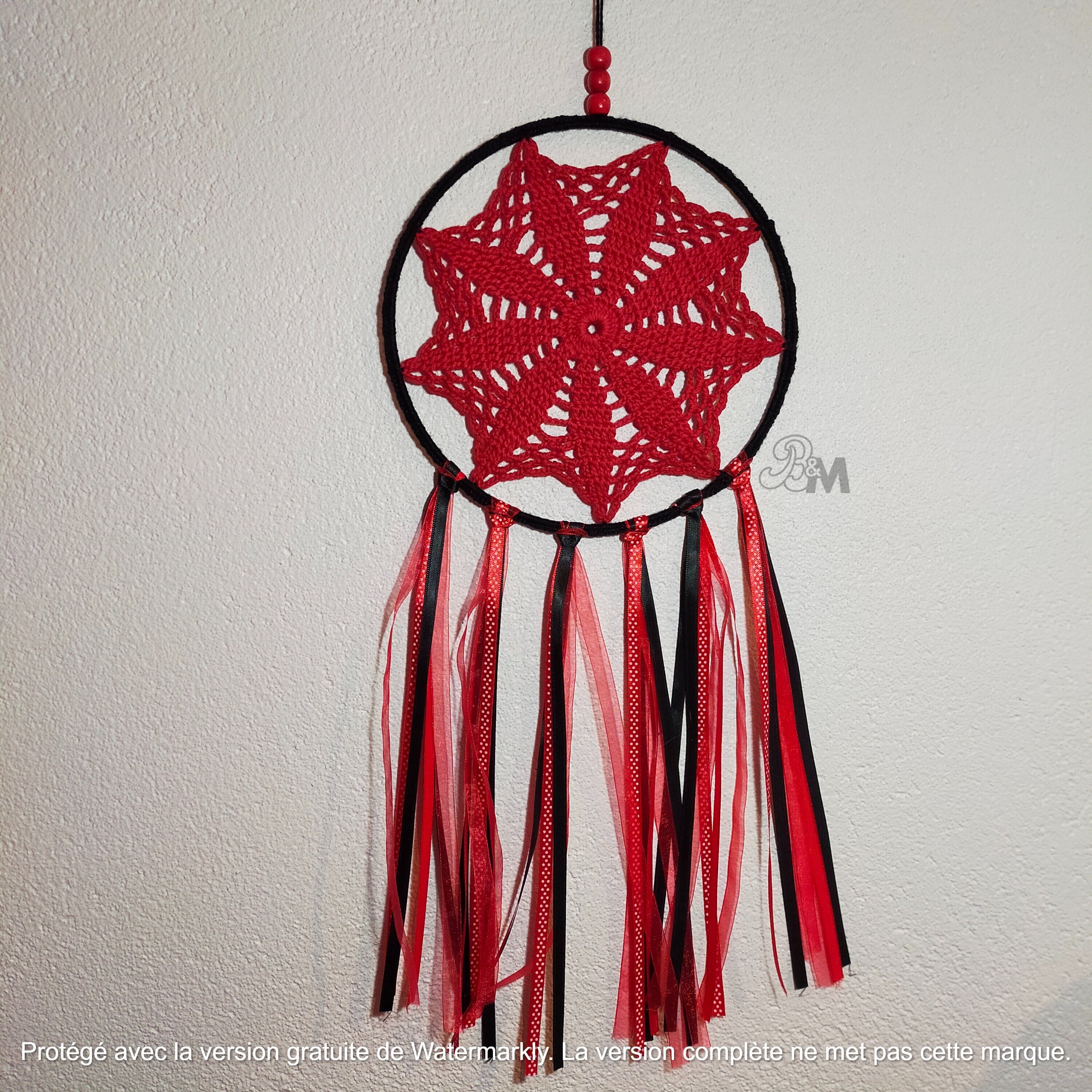 Mandala ou Attrape Rêves Au Crochet Fait Main Artisanalement