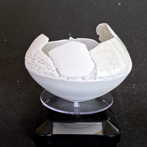 Porcelain Landscape Bowl. Aneto Porcelain. Wheel thrown. Hand carved. Lusterware. Signed. 4 inches diameter. Peters&#39; Studios.