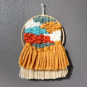 GILLY Mini | Small Woven Wall Hanging | Woven Tapestry | Colorful Wall Decor | Car Mirror Accessory | Woven Wall Art | Colorful Home Decor