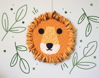 LEO 12" Lion Weaving Nursery Decor Classroom Decor Cute Woven Wall Hanging Kids Wall Art Wall Tapestry Room Decor Jungle Decor Kids Wall Art