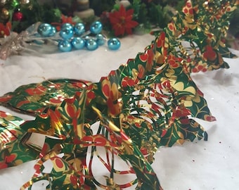 9 FT SILVER BEAD 3 STRAND TWISTED GARLAND CHRISTMAS DECORATION HOLIDAY