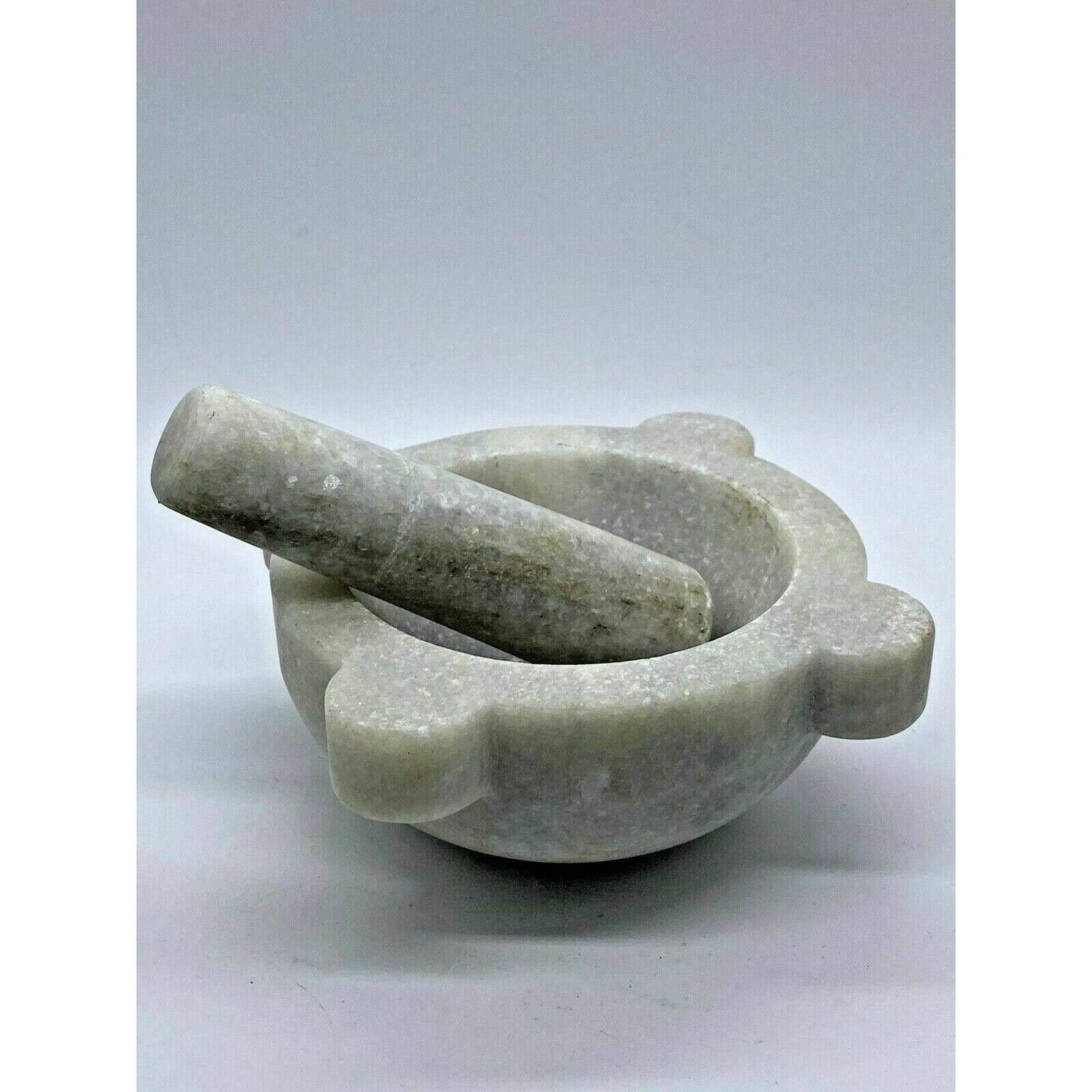 Beautiful Solid Heavy White Quartz Marble Pestle & Mortar Set Etsy