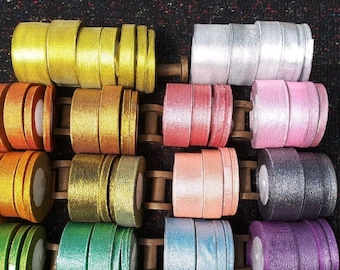 1m -Gold/ Silver Glitter ribbon- Metallic Sparkly colour- Cakes/Bows/Party/Crafts/Wrapping