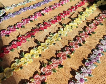 1 Yard- 8 Colours Embroidered Flower Trim/ Floral Lace -DIY Sewing Doll Clothes