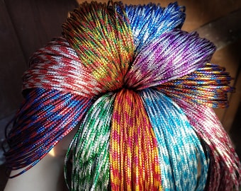5m Multi coloured Metallic String- 1.5mm width not stretchy - For Craft, Hair plait, Gift wrap, Hat DIY