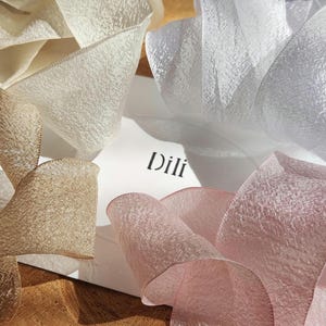 Shimmer Chiffon Crinkly Ribbon - 4cm Width - Per Yard