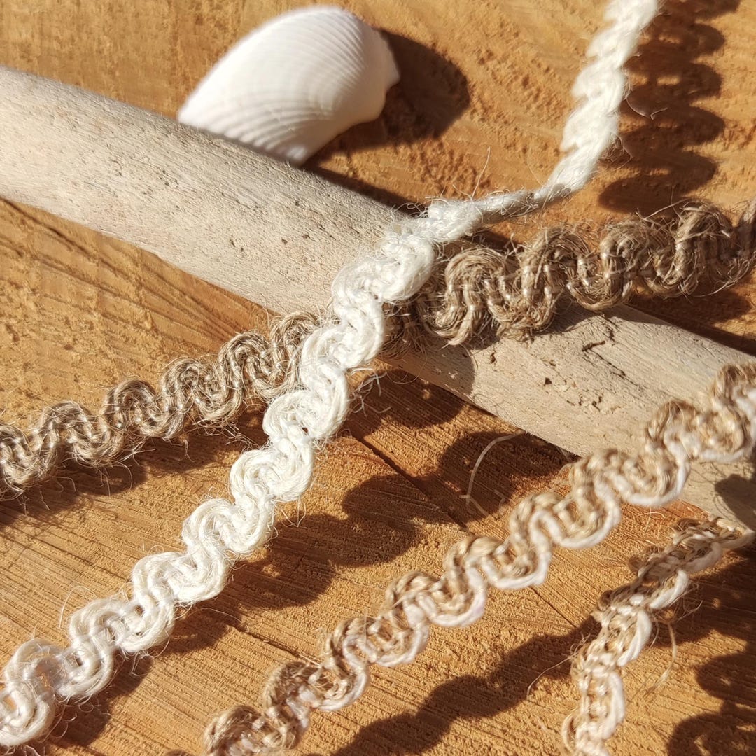 1cm Narrow Burlap Ribbon: Jute Ric Rac Trim - Wedding Decor - Etsy