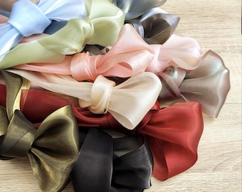 Extra Wide Organza Ribbon by the yard - Iridescent Glossy Craft Ribbon for Wedding Decor, Bridal bouquet, Florist, Baby Shower, Christening