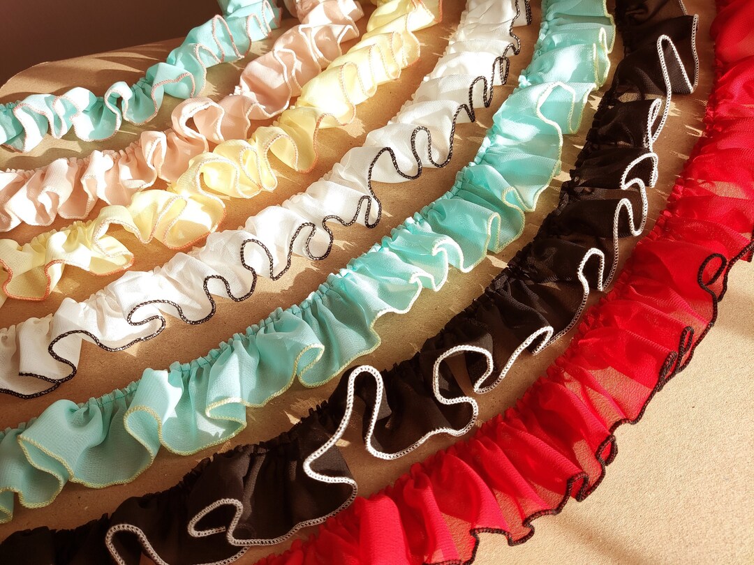 Colour Pop Chiffon Ruffle Trim: 5cm Soft Gathered Edging - Sold by the ...