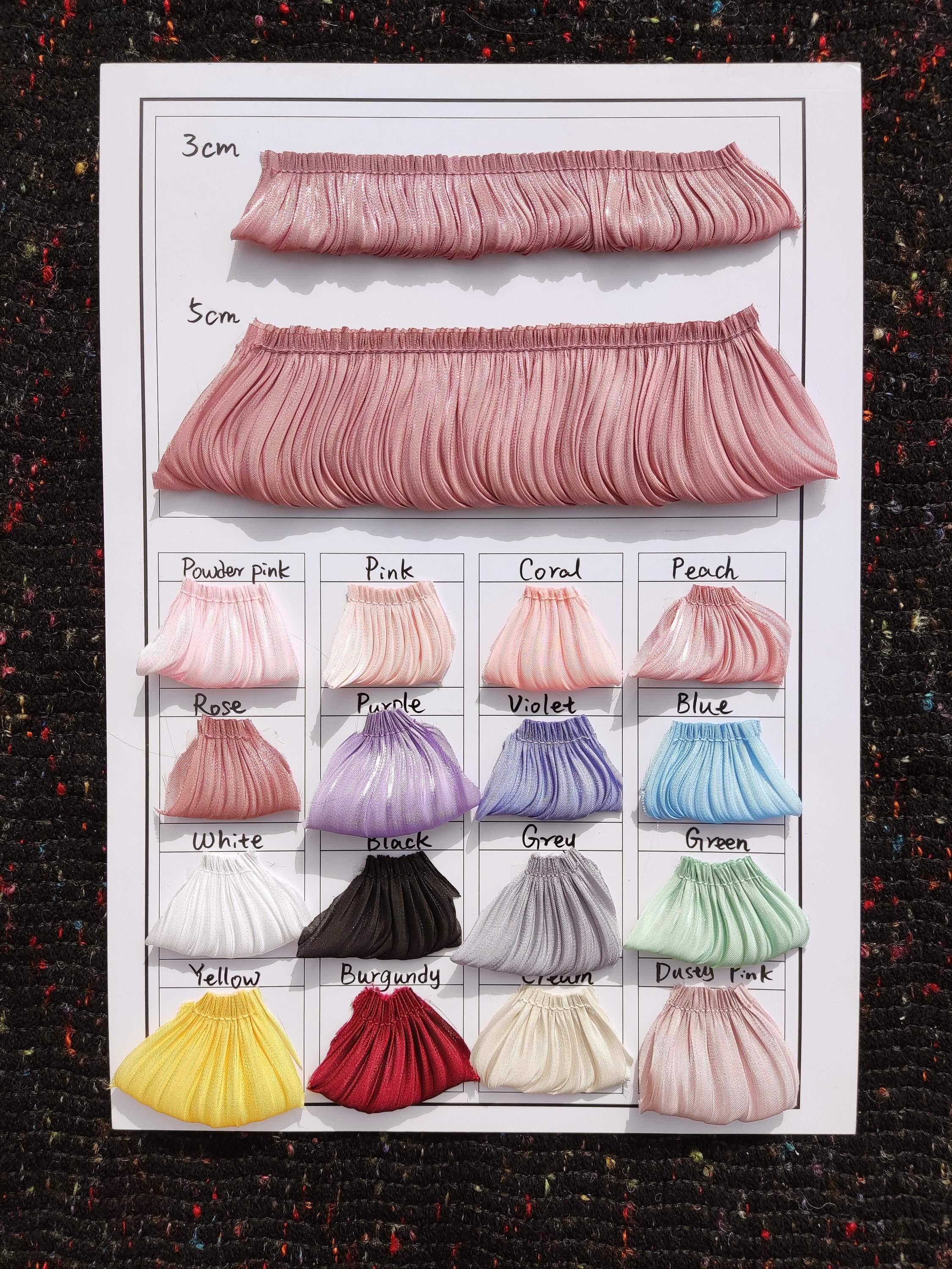 Shimmer Fabric Lace Trim: 3cm Puffy Chiffon Lace Trimming, Pre
