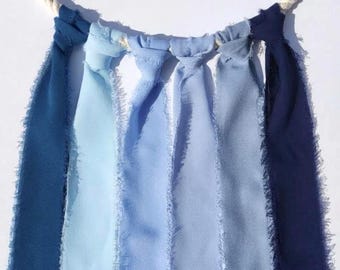 Blue Chiffon Ribbons: Frayed Raw Edge Ribbon For Bouquet, Wedding Stationary, Bridesmaids