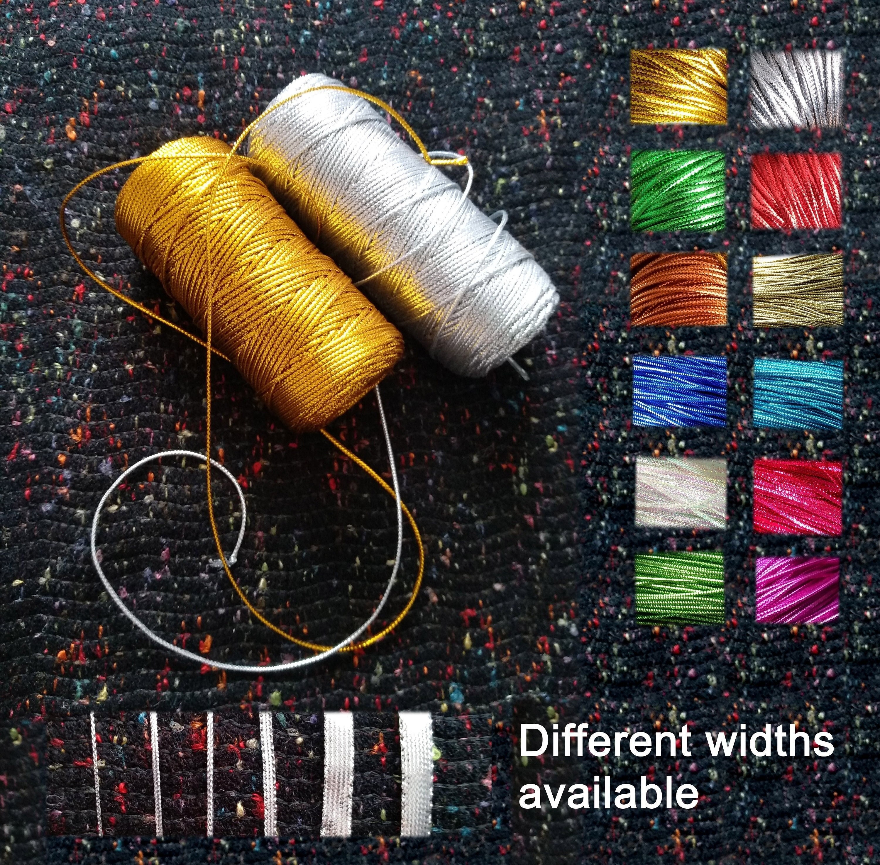 5m Metallic String in 14 colours- Shiny Waterproof Ribbon for Christmas Bauble, Party bags, Halloween, Birthday, DIY Craft Decoration