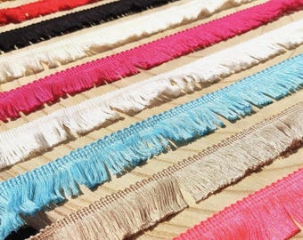 1" Mini Tassel Fringe Trim by the Yard: 25mm Narrow Fringe Trimming, Brush Fringe for Curtains, Rugs, Cushion Trimmings, Soft Furnishings