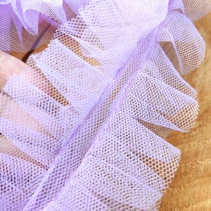 Bordo in pizzo con volant in tulle 3D: nastro rotondo in rete plissettata da 6 cm / rete a balze per cucire bambole e tessuti per tutù immagine 5