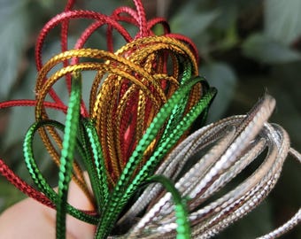 2mm Strong Metallic String with Cotton rope middle core - Waterproof Lurex Craft Cord for Christmas Decor, Gift Wrapping