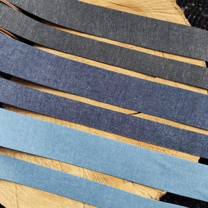Denim Ribbon Trim: Straight Edge Blue or Black - 25mm/40mm Width