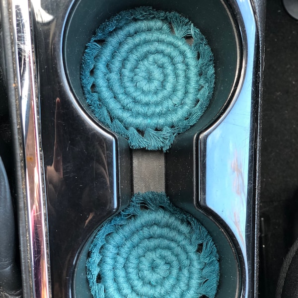 Mini Macrame Car Coasters