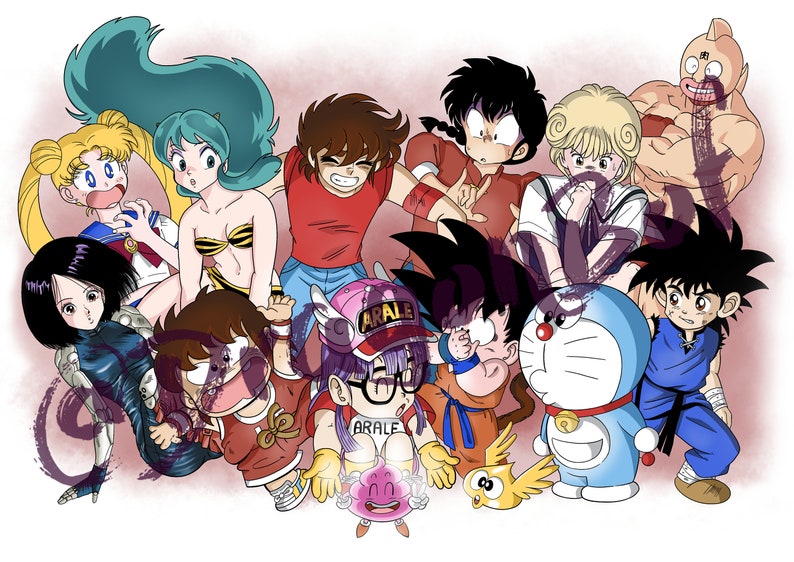 Print Anime A3 Dragon Ball Sailor  Moon  Arale Doraemon  