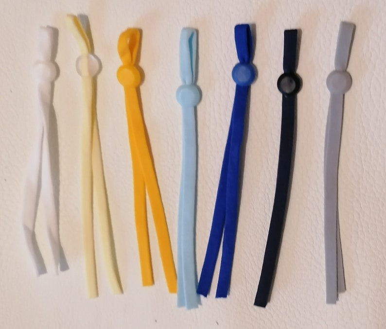 Vorgeschnittene elastische Schlaufen für Bekleidung, Handtücher, Ohrschlaufen etc. Bild 5