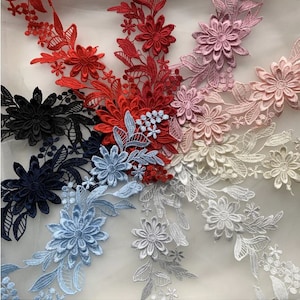 3D Application Flower Vine Lace Embroidered Wedding Patch