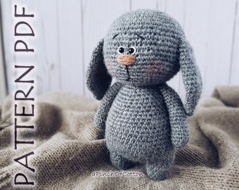 Rabbit crochet PATTERN, crochet rabbit, amigurumi bunny crochet pattern PDF