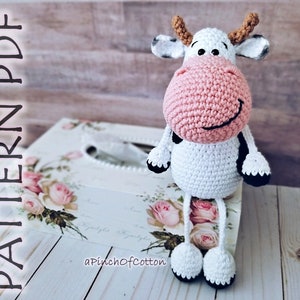 Gehaakt PATROON koe, gehaakte koe, amigurumi-haakpatroon koe (pdf)