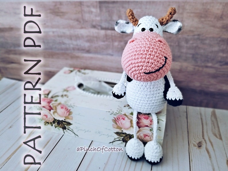 Cow crochet PATTERN, crochet cow, amigurumi cow crochet pattern PDF image 1