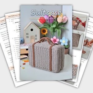 K&ouml;nnte beinhalten: Ein H&auml;kelmuster f&uuml;r einen Koffer mit Anleitungen zur Herstellung. Das Muster hei&szlig;t "Suitcase" und stammt von "A Pinch Of Colour".