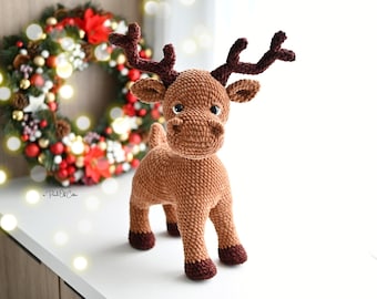 Reindeer Crochet Pattern, Amigurumi Moose, Christmas DIY Home Decorations (Pattern PDF)