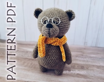 Toffee the Bear crochet PATTERN, crochet bear, amigurumi bear crochet pattern PDF