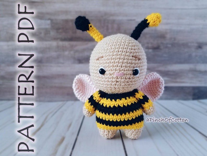 Mini Friends crochet PATTERNS set 3 crochet patterns PDF: ladybird, bee, butterfly image 6