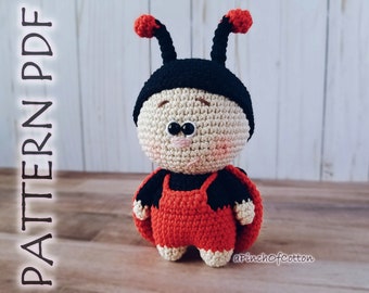 Ladybird crochet PATTERN, crochet ladybird, amigurumi ladybird crochet pattern PDF
