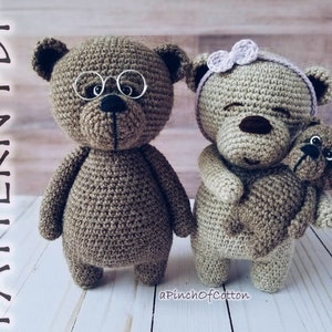 Bear Family crochet PATTERNS, crochet bear, amigurumi bear crochet pattern PDF