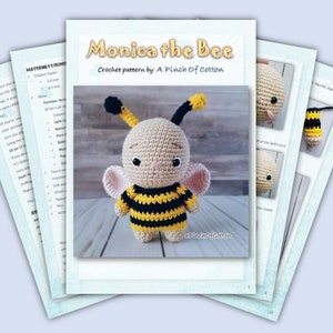 Mini Friends crochet PATTERNS set 3 crochet patterns PDF: ladybird, bee, butterfly image 10