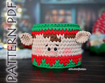 Elf basket crochet PATTERN PDF, crochet basket, Christmas basket pattern, Christmas home decor