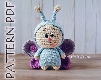 Butterfly crochet PATTERN, crochet butterfly, amigurumi butterfly crochet pattern PDF