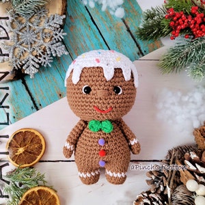 Gingerbread crochet PATTERN, crochet gingerbread, amigurumi Christmas crochet pattern PDF