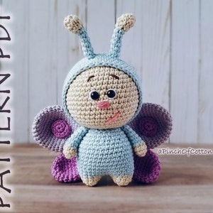 Mini Friends crochet PATTERNS set 3 crochet patterns PDF: ladybird, bee, butterfly image 4