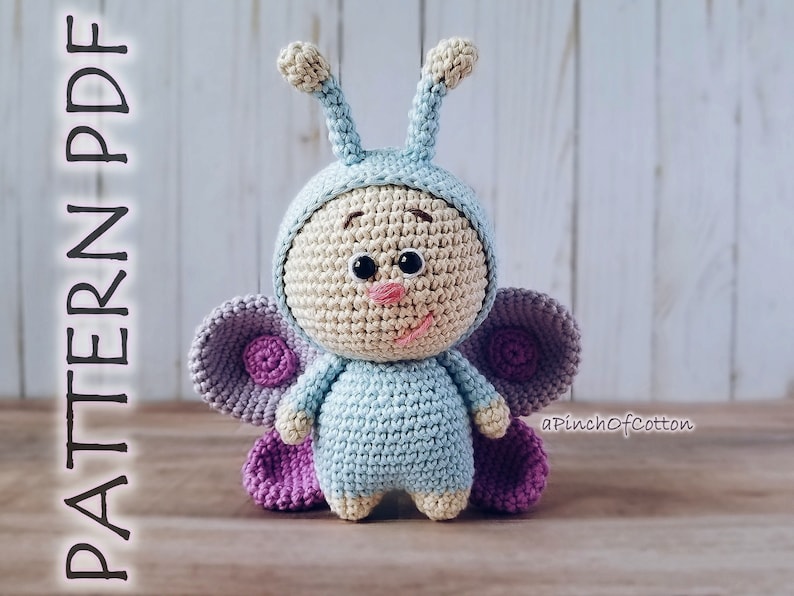 Mini Friends crochet PATTERNS set 3 crochet patterns PDF: ladybird, bee, butterfly image 4